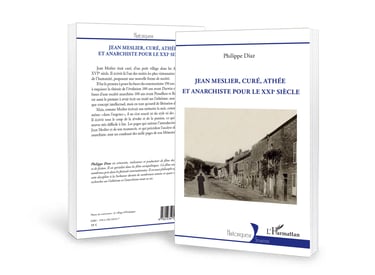 a book cover with a picture of a priest walking down a rural French street