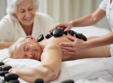 A serene massage room with calming decor and soft lighting.
