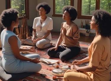 A warm, inviting workspace where collaborators gather around a table sharing ideas.