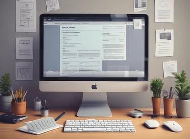 A workspace filled with design tools and materials.
