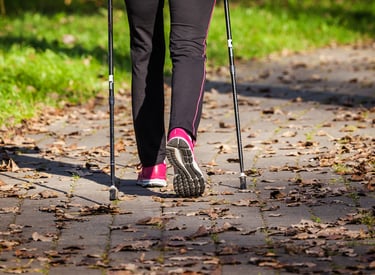 Sport de pleine nature, marche nordique, course à pied, sport santé bien-être #APA