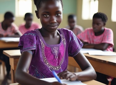 A close-up of a crowd with someone holding a blue sign with white text that reads 'EMPOWER WOMEN PROMOTE LIFE'. The sign is brightly lit by sunlight from the left, and multiple microphones are visible in the foreground.