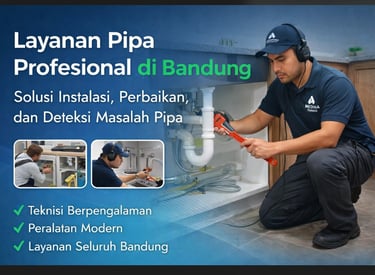 teknisi layanan pipa profesional memperbaiki instalasi pipa di Bandung