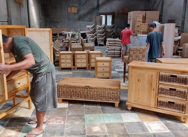 Primus Furniture's production warehouse is located in Solo City, Central Java.