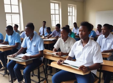 A book titled 'Private Equity at Work' is positioned prominently on a wooden surface in the foreground. In the background, a group of people in business attire are engaged in conversation, suggesting a professional setting such as a conference or networking event.