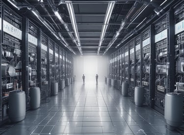 A 3D rendering of a microchip with the letters 'AI' prominently displayed on its surface, set on a dark, circular platform.