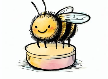 a bee on top of a bowl