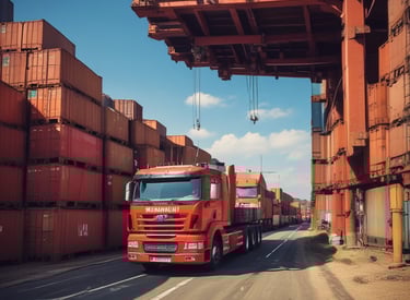 A logistics team planning a transportation route on a map.