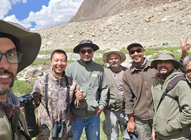 Happy Clients after clicking White-throated Dipper in Ladakh.