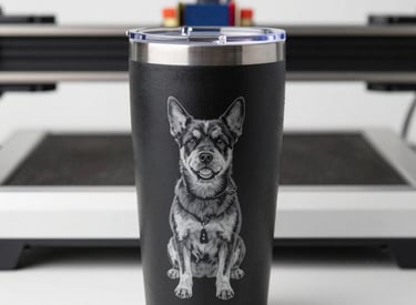 A craftsman carefully engraving a custom design onto a metal surface in a cozy workshop.