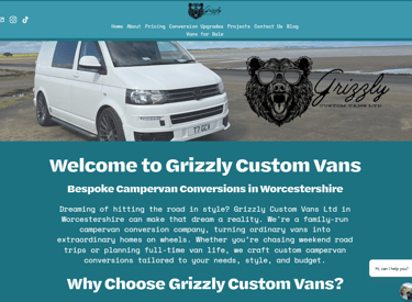 grizzly custom vans - Small Business Website Design