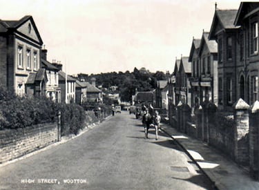 a black and white image of wootton bridge highstreet in the early 1900s