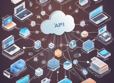 A visual representation of system integration with interconnected software.
