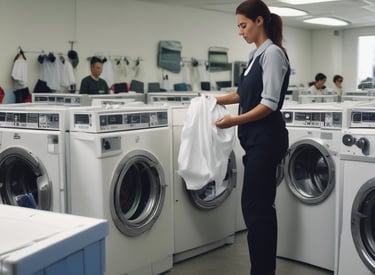 A professional ironing service with neatly pressed clothes.
