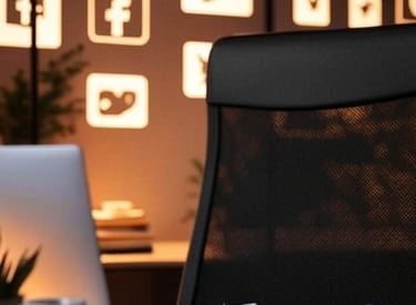 a desk with a laptop and a laptop