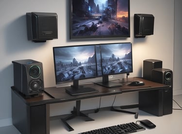 Multiple laptops are stacked on top of each other, placed on a grassy surface. The screen of the topmost laptop displays a reflection of a building and a railing.