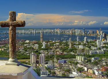 Cerro de la Popa has the best view of Cartagena. You can see the city in 360 degrees.