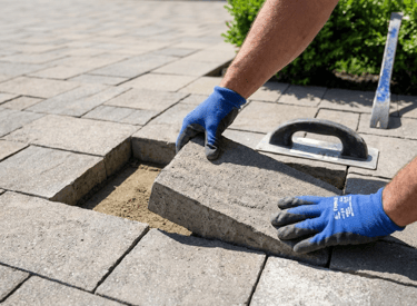 Remplacement de pièces de pavé uni endommagé à Laval par PaveGenesis