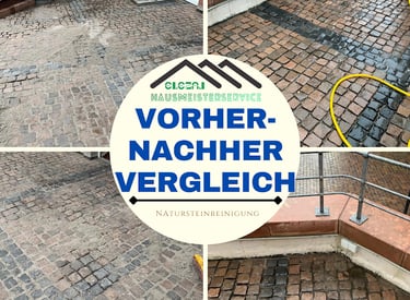 Pflastersteine Reinigung vorher nachher vergleich