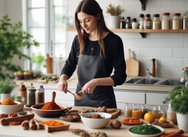 Close-up of natural essential oils being blended for aromatherapy.