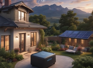 A satellite dish installed on a rooftop against a clear blue sky.