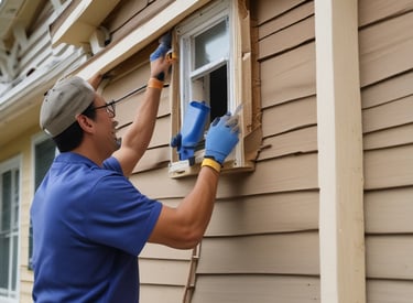 A skilled technician repairing a kitchen faucet in a bright, modern home.
