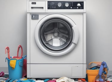 Close-up of a washing machine being fixed by a professional.