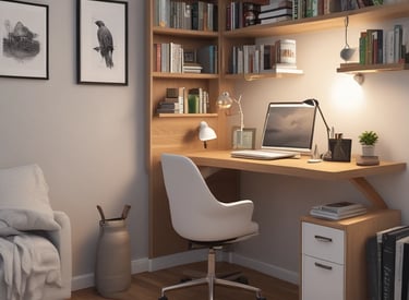 A stylish workspace with clean surfaces and natural elements for inspiration.