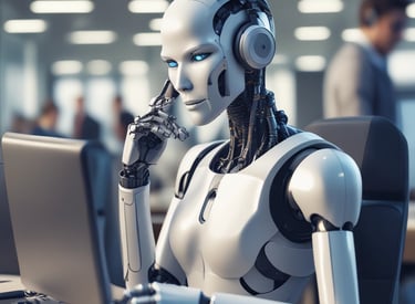 A sleek, futuristic interface displaying AI data analytics on a dark purple background.