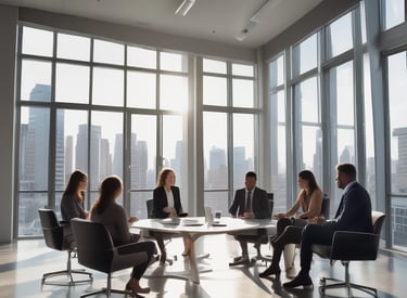 A diverse team engaged in a dynamic workshop focused on transformation readiness.