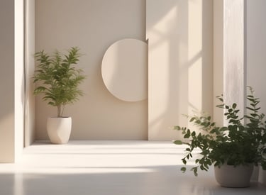 A warm, inviting coaching session with a smiling coach and client in a cozy, modern setting.