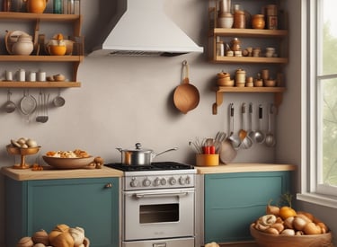 A rustic kitchen table with homemade dishes steaming gently, surrounded by handwritten recipe cards.