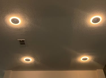 Recessed lighting installation in Flower Mound home