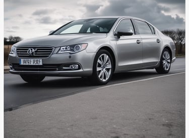 A lineup of rental cars available for customers.