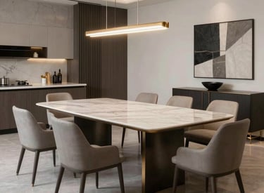 Sleek modern kitchen with custom cabinetry in warm wood tones.