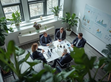 Business developers meeting to plan and review strategy and results