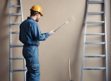 A skilled construction worker smiling while holding tools at a job site.