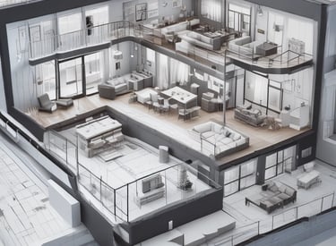 Schnittdarstellung eines Wohngebäudes zur korrekten Wohnflächenberechnung nach WoFlV