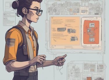 Futuristic digital interface showing AI prompts being selected on a dark neon-themed screen