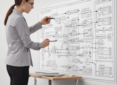 Dynamic video still showing vibrant BPMN process flow animations.