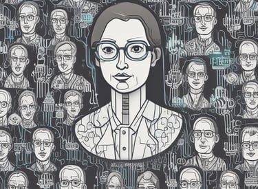 A focused individual using active recall techniques with AI-driven learning aids.