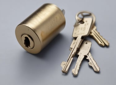 A locksmith opening a residential door with professional tools at night.