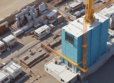 A detailed 3D rendering of a modern bridge with VR headset overlay.