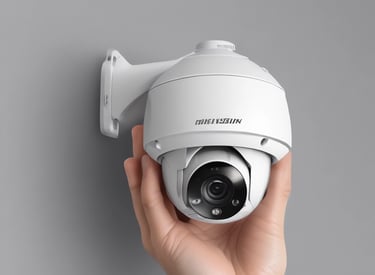 IP cameras mounted on a building exterior for surveillance.