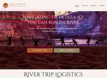 Moki Canyon River Trip Logistics Website Landing Page