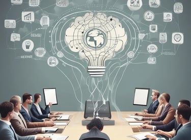 A sleek modern website displayed on a desktop screen with SEO analytics charts.