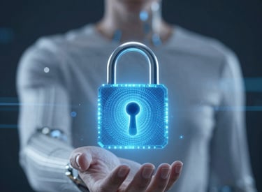 Client accessing secure online dashboard with login screen visible