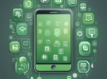 Screenshot of a sleek, green-accented mobile app dashboard.