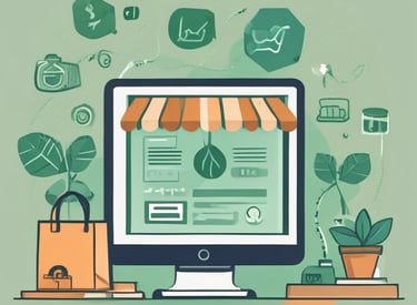 A team collaborating over laptops with green-themed software interface on screen.