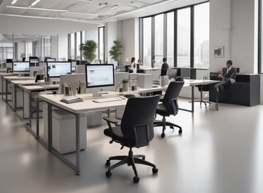 A team of professionals collaborating in a secure government office environment.